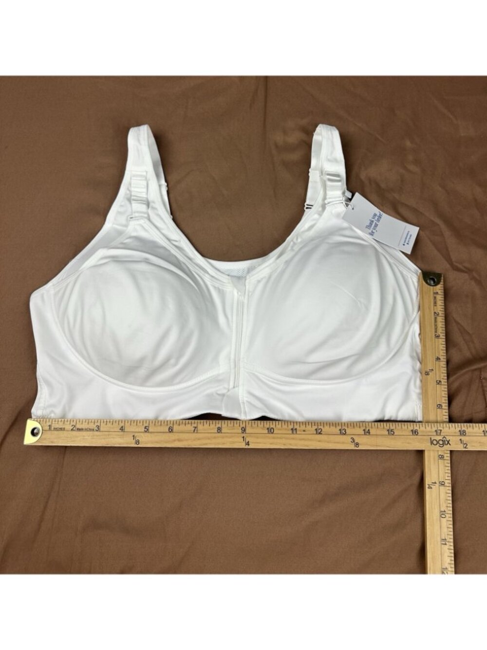 RosyLift Wireless Support Bra White Front Zip Full Coverage 5XL Plus Size - Picture 6 of 13